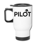 Pilot - Male - Black - Travel Mug - white