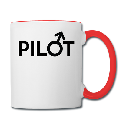 Pilot - Male - Black - Contrast Coffee Mug - white/red