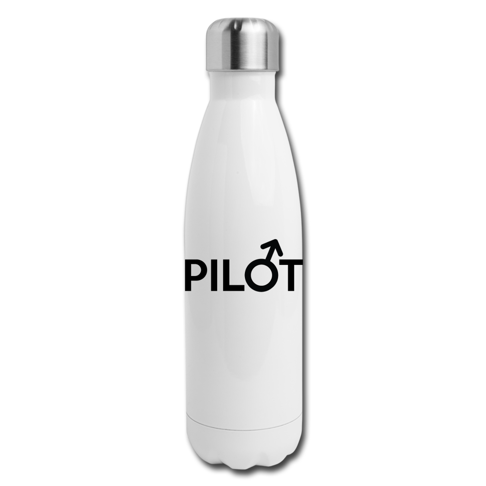 Pilot - Male - Black - Insulated Stainless Steel Water Bottle - white