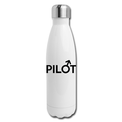 Pilot - Male - Black - Insulated Stainless Steel Water Bottle - white