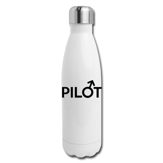 Pilot - Male - Black - Insulated Stainless Steel Water Bottle - white