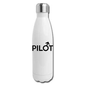 Pilot - Male - Black - Insulated Stainless Steel Water Bottle - white