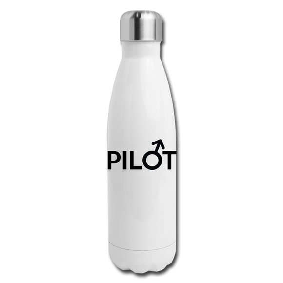 Pilot - Male - Black - Insulated Stainless Steel Water Bottle - white