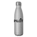 Pilot - Male - Black - Insulated Stainless Steel Water Bottle - silver glitter