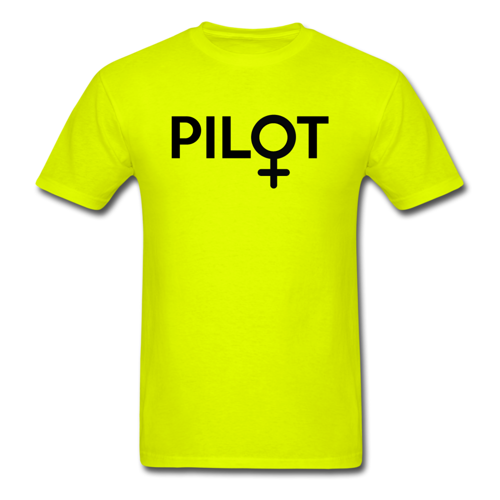 Pilot - Female - Black - Unisex Classic T-Shirt - safety green