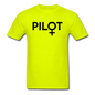 Pilot - Female - Black - Unisex Classic T-Shirt - safety green