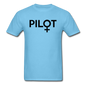 Pilot - Female - Black - Unisex Classic T-Shirt - aquatic blue