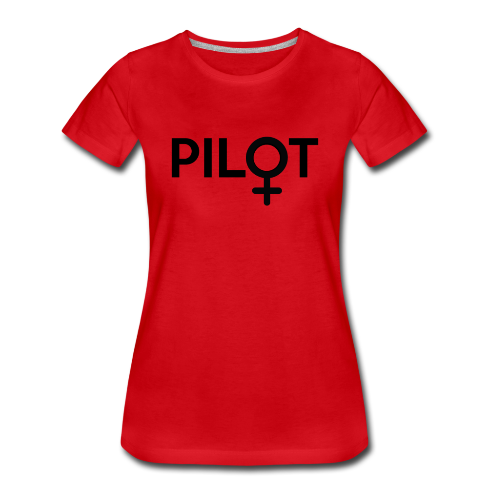 Pilot - Female - Black - Women’s Premium T-Shirt - red