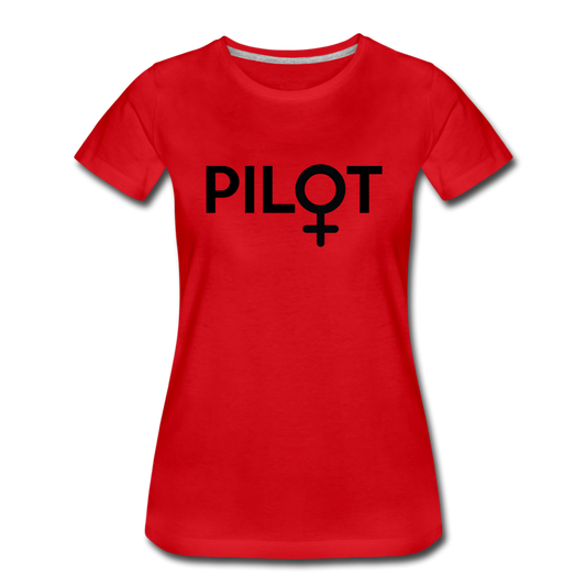 Pilot - Female - Black - Women’s Premium T-Shirt - red