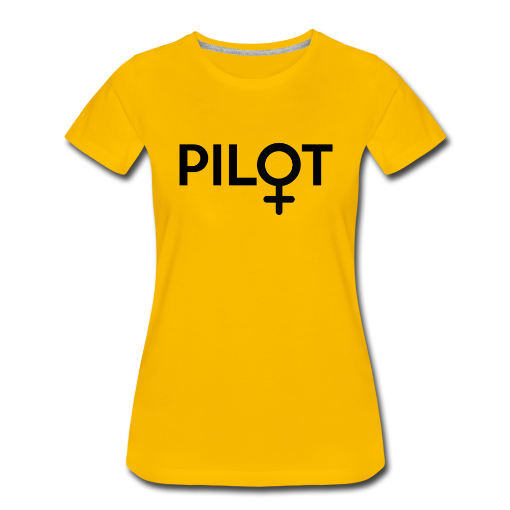 Pilot - Female - Black - Women’s Premium T-Shirt - sun yellow