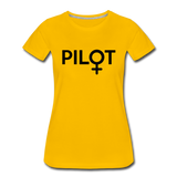 Pilot - Female - Black - Women’s Premium T-Shirt - sun yellow