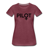 Pilot - Female - Black - Women’s Premium T-Shirt - heather burgundy
