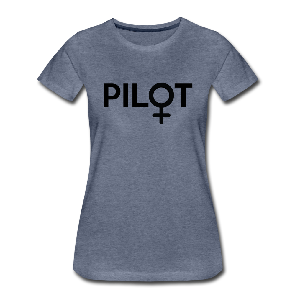 Pilot - Female - Black - Women’s Premium T-Shirt - heather blue