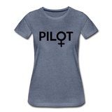 Pilot - Female - Black - Women’s Premium T-Shirt - heather blue