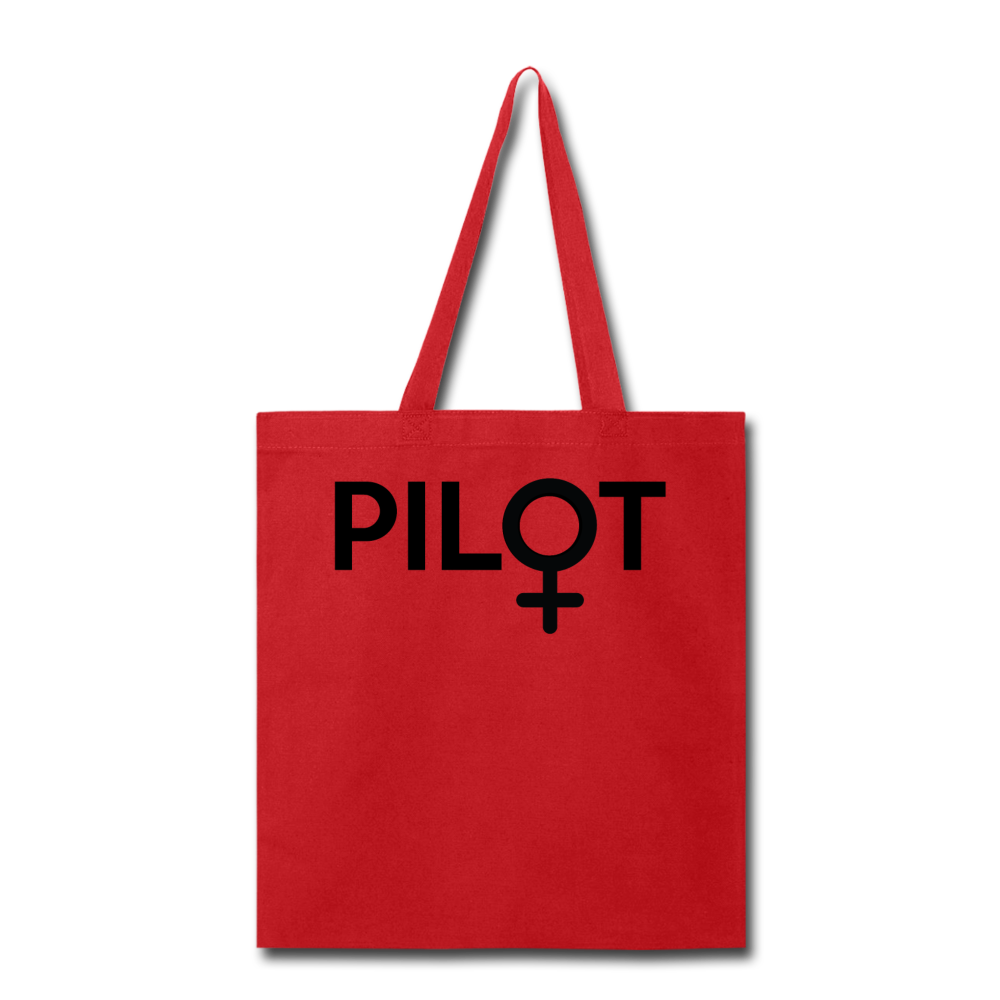 Pilot - Female - Black - Tote Bag - red