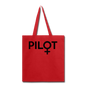 Pilot - Female - Black - Tote Bag - red