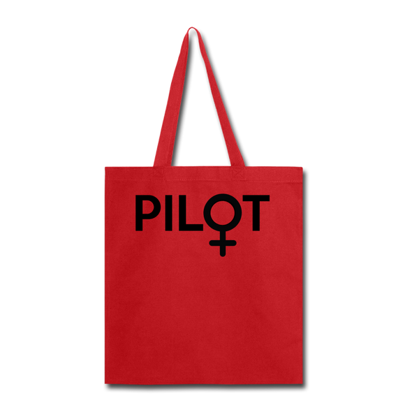 Pilot - Female - Black - Tote Bag - red