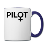 Pilot - Female - Black - Contrast Coffee Mug - white/cobalt blue