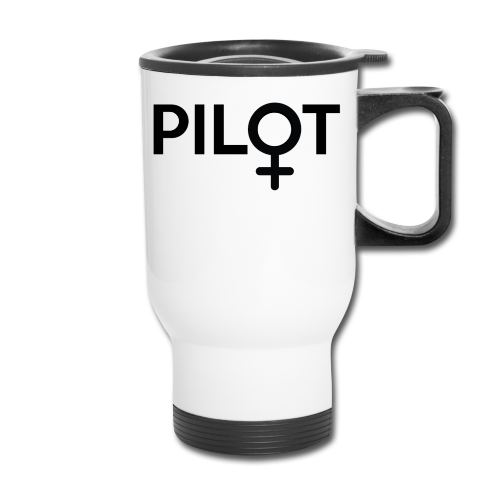 Pilot - Female - Black - Travel Mug - white