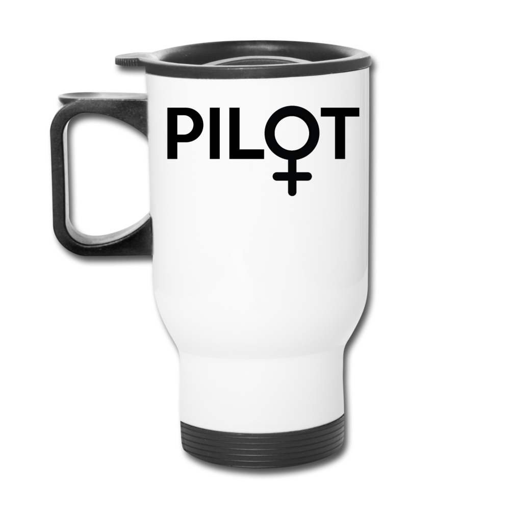 Pilot - Female - Black - Travel Mug - white