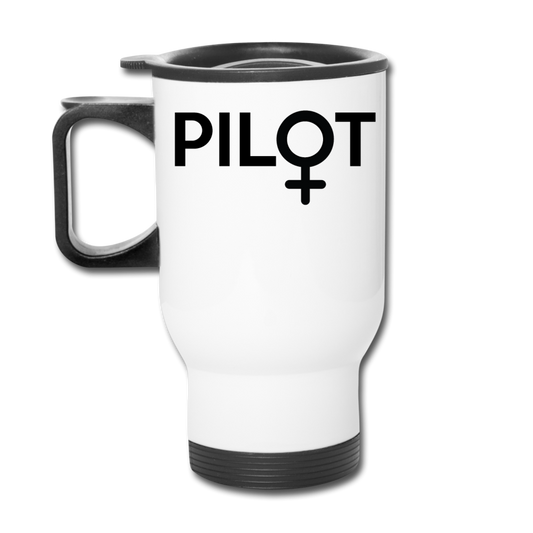 Pilot - Female - Black - Travel Mug - white