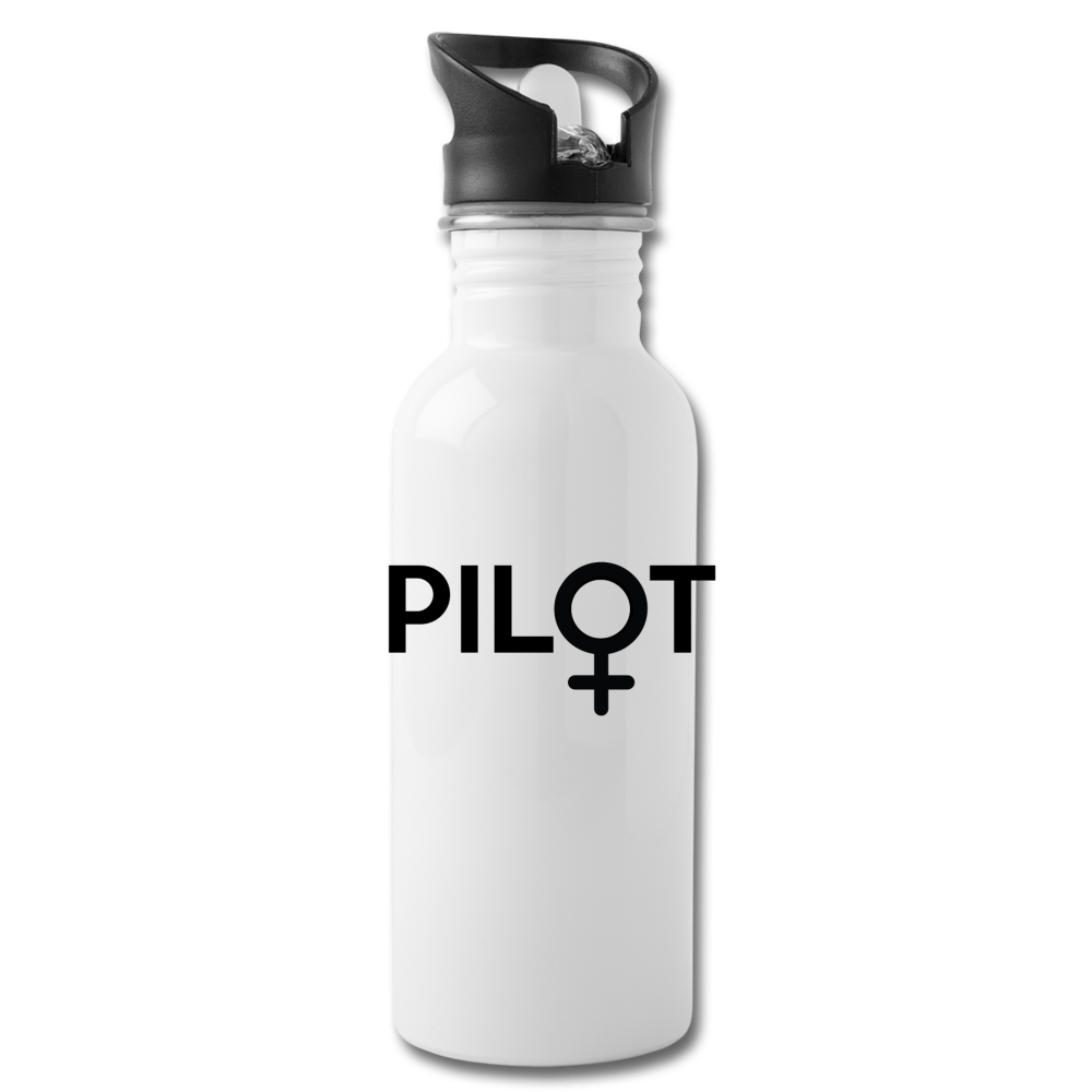 Pilot - Female - Black - Water Bottle - white