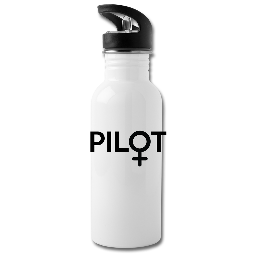 Pilot - Female - Black - Water Bottle - white