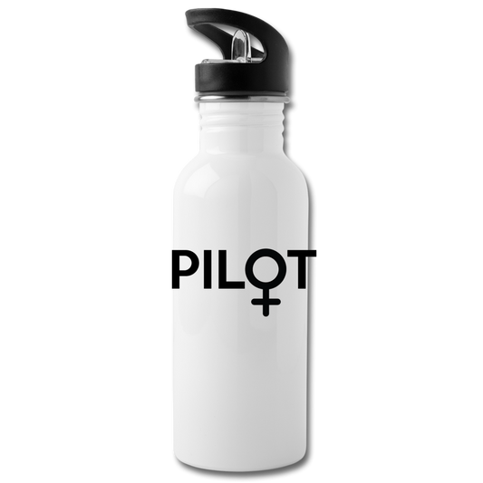 Pilot - Female - Black - Water Bottle - white