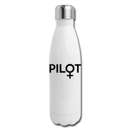 Pilot - Female - Black - Insulated Stainless Steel Water Bottle - white