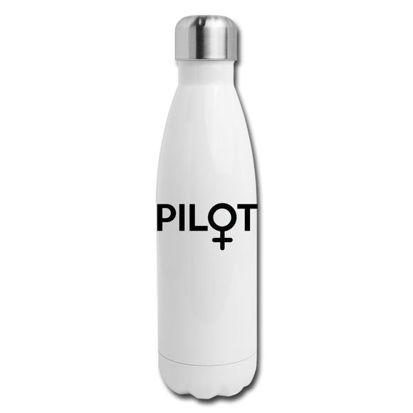 Pilot - Female - Black - Insulated Stainless Steel Water Bottle - white