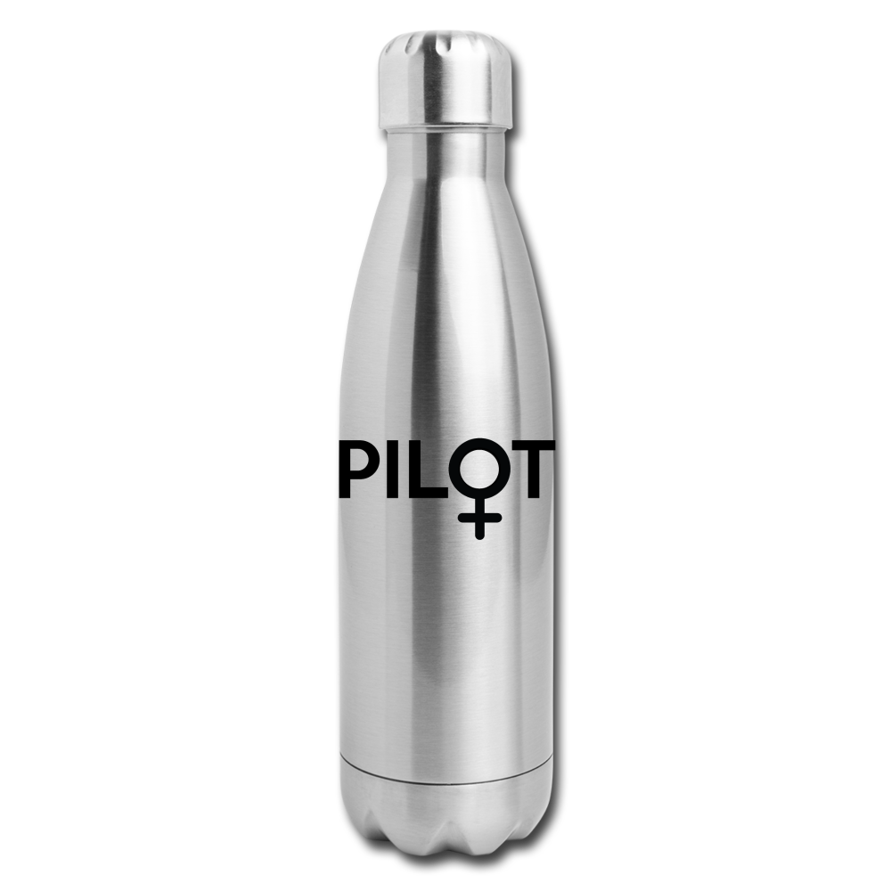 Pilot - Female - Black - Insulated Stainless Steel Water Bottle - silver