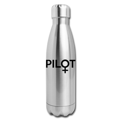 Pilot - Female - Black - Insulated Stainless Steel Water Bottle - silver