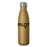 Pilot - Female - Black - Insulated Stainless Steel Water Bottle - gold glitter