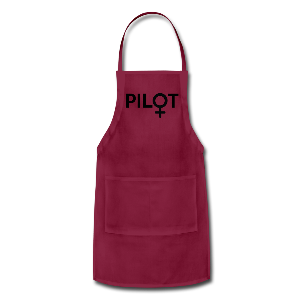 Pilot - Female - Black - Adjustable Apron - burgundy