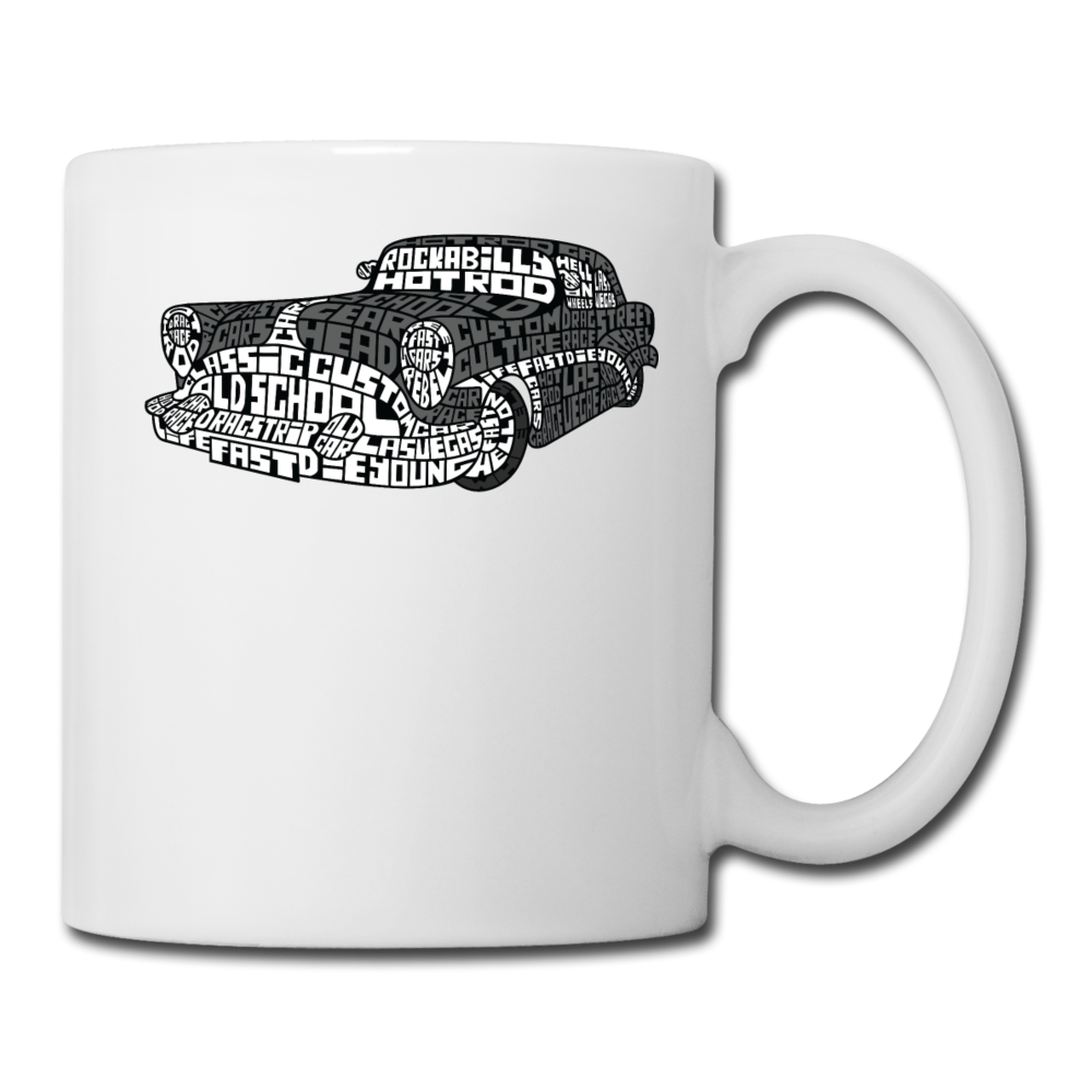 Hot Rod - Calligram - Coffee/Tea Mug - white