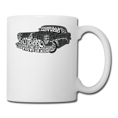 Hot Rod - Calligram - Coffee/Tea Mug - white