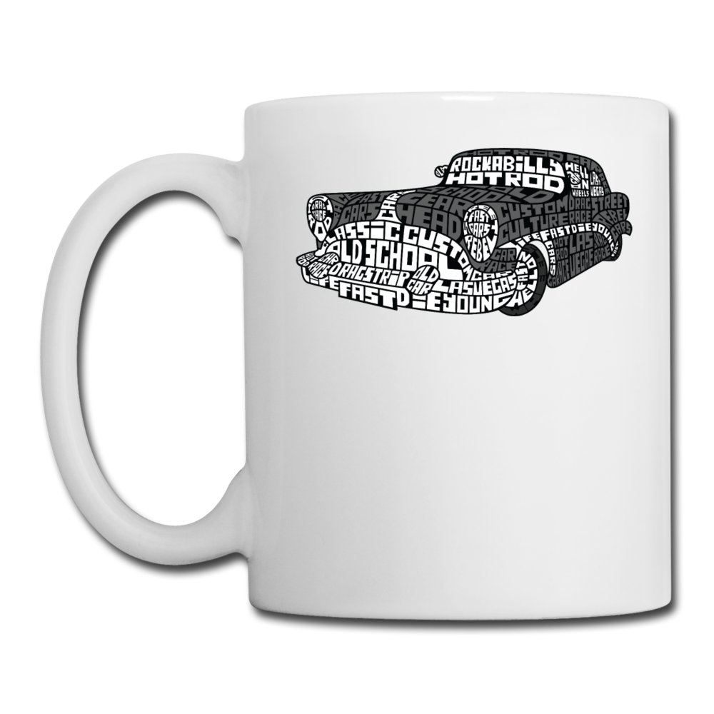 Hot Rod - Calligram - Coffee/Tea Mug - white