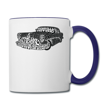 Hot Rod - Calligram - Contrast Coffee Mug - white/cobalt blue