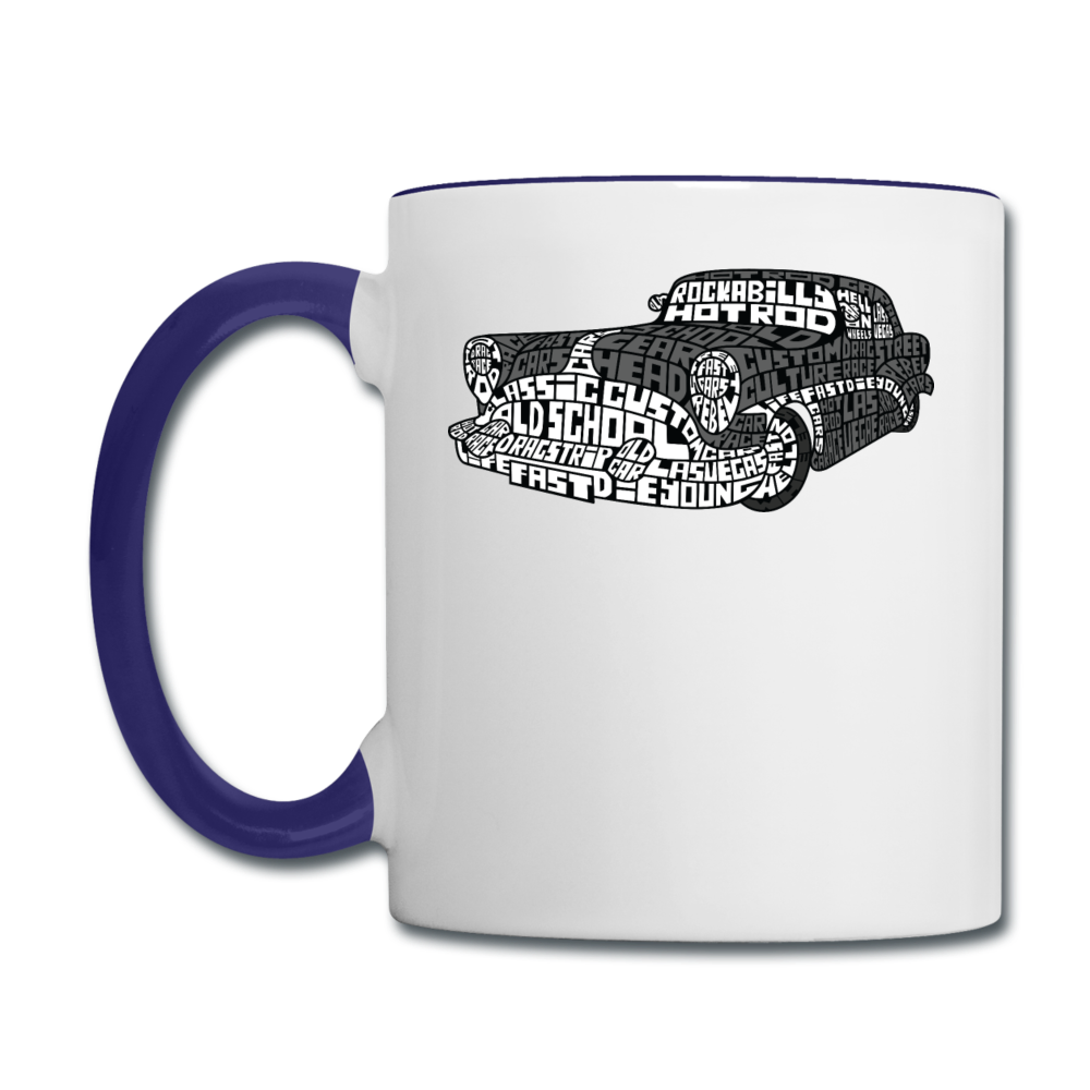 Hot Rod - Calligram - Contrast Coffee Mug - white/cobalt blue