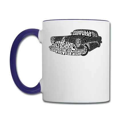 Hot Rod - Calligram - Contrast Coffee Mug - white/cobalt blue