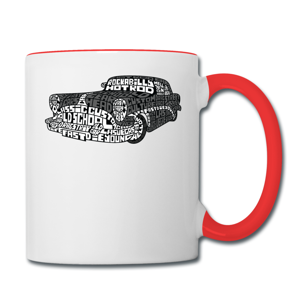 Hot Rod - Calligram - Contrast Coffee Mug - white/red