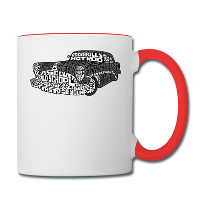 Hot Rod - Calligram - Contrast Coffee Mug - white/red