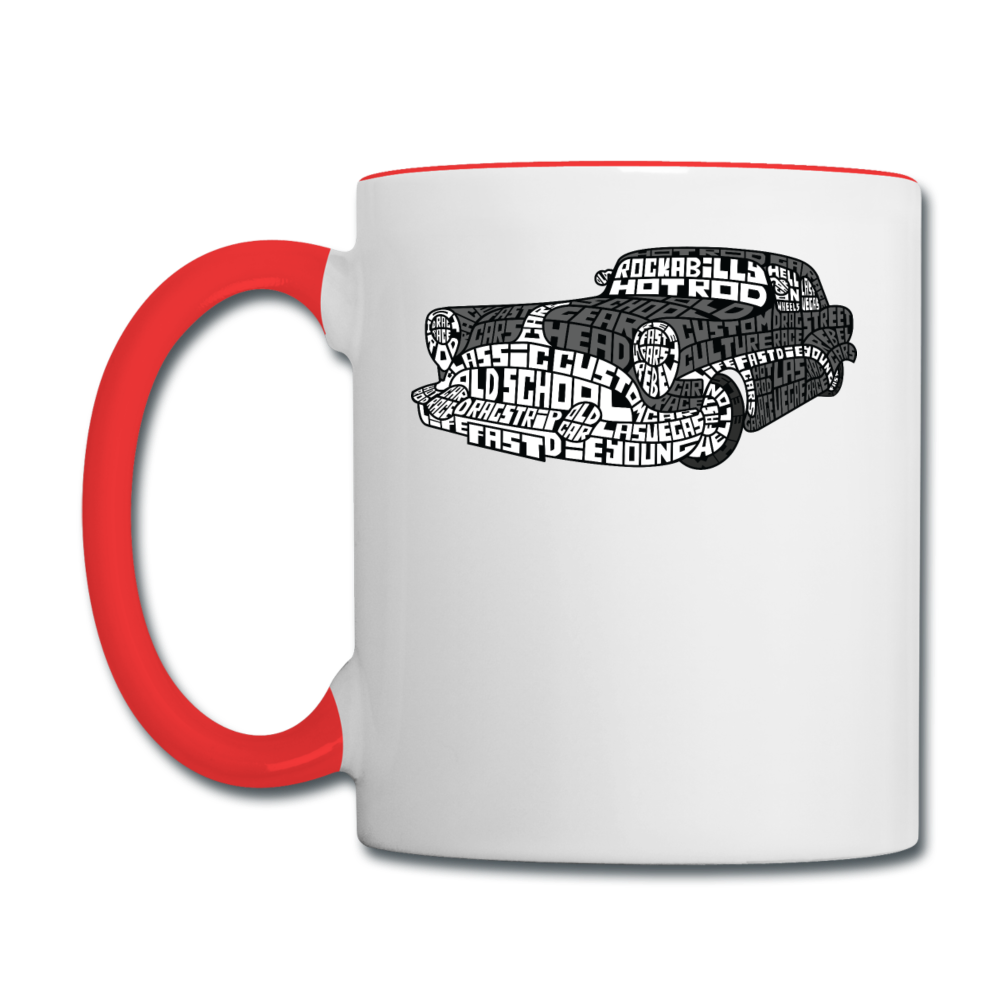 Hot Rod - Calligram - Contrast Coffee Mug - white/red