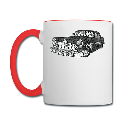 Hot Rod - Calligram - Contrast Coffee Mug - white/red