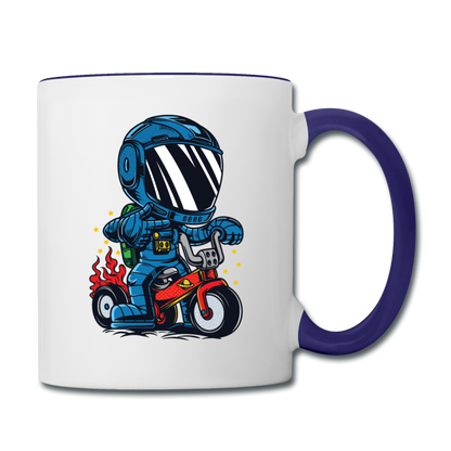 Astronaut - Bike - Contrast Coffee Mug - white/cobalt blue