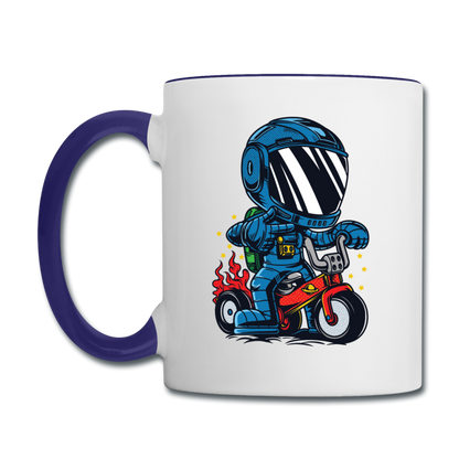 Astronaut - Bike - Contrast Coffee Mug - white/cobalt blue