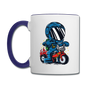 Astronaut - Bike - Contrast Coffee Mug - white/cobalt blue