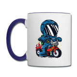 Astronaut - Bike - Contrast Coffee Mug - white/cobalt blue