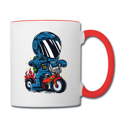 Astronaut - Bike - Contrast Coffee Mug - white/red