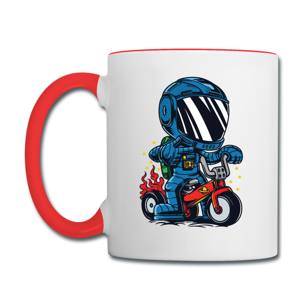 Astronaut - Bike - Contrast Coffee Mug - white/red